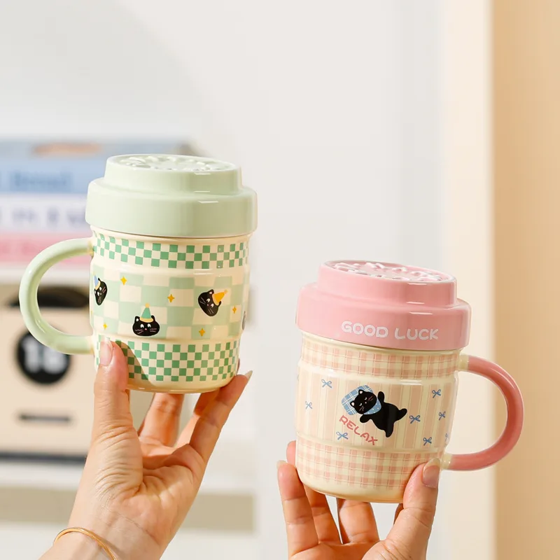 Coffee Tea Friends - Cartoon Cat Ceramic Mug Ceramic Coffee