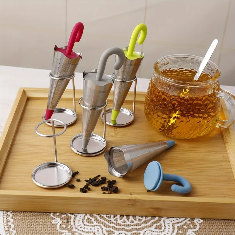 Tea Strainer Mesh - 1pc Reusable Umbrella Tea Infuser With