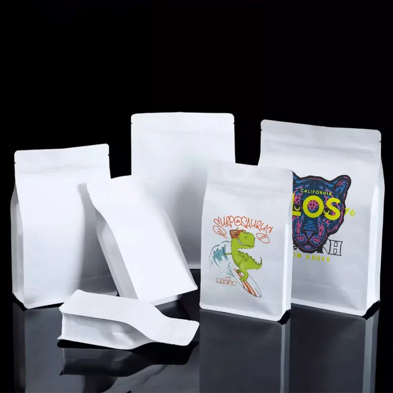 Coffee Tea House - Craft Paper Eight Side Zipper Bag,
