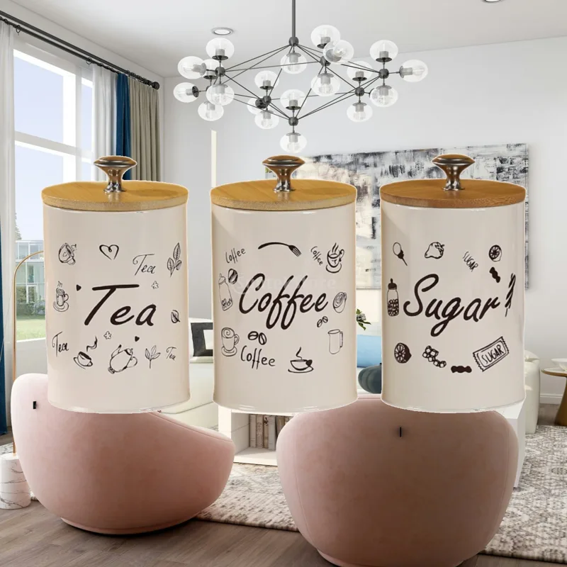Coffee Tea And Sugar Canister Set - Farmhouse Coffee Tea Sugar Canister Set