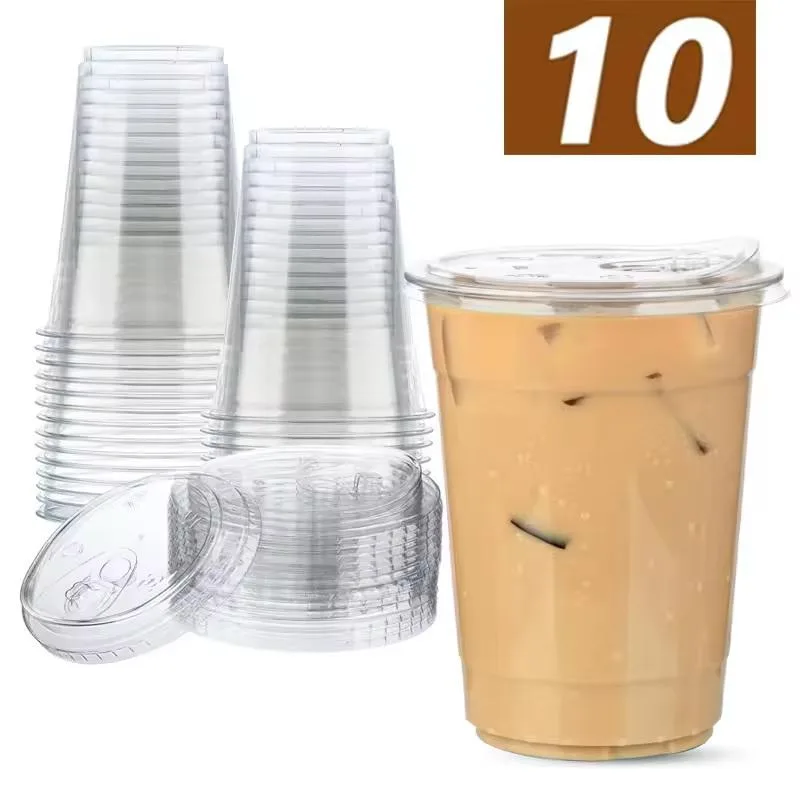 Lemon Tea Coffee - 10pc Disposable PET Plastic Cups for