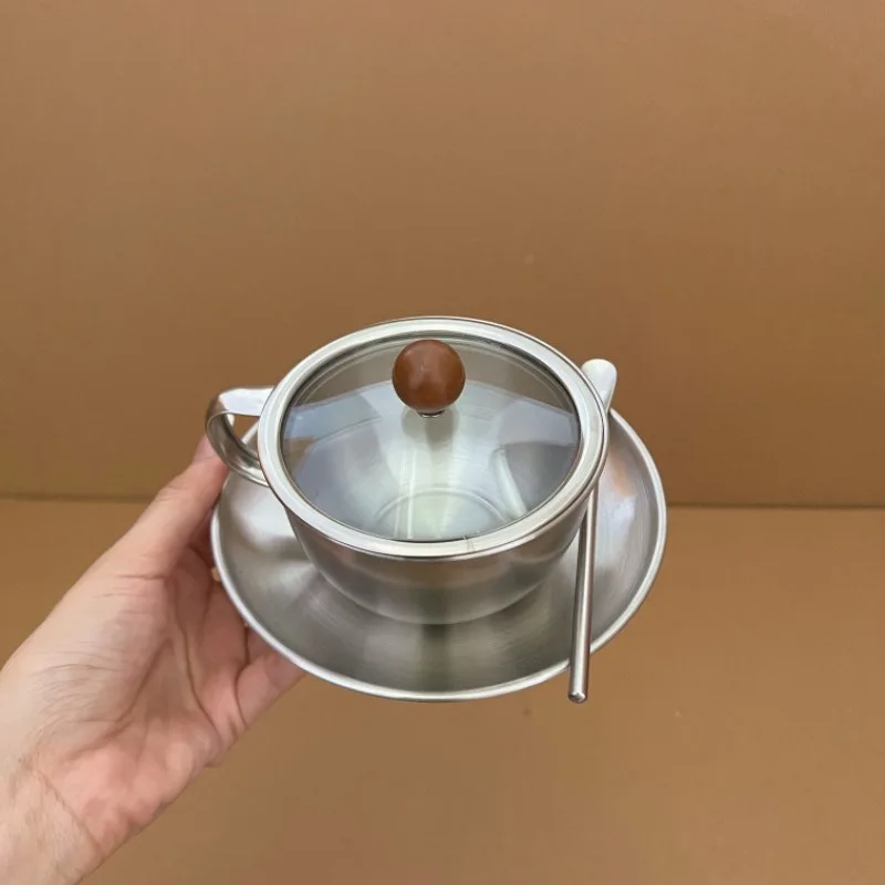 Coffee Tea And Sugar Canister Set - Retro Stainless Steel Coffee Cup and