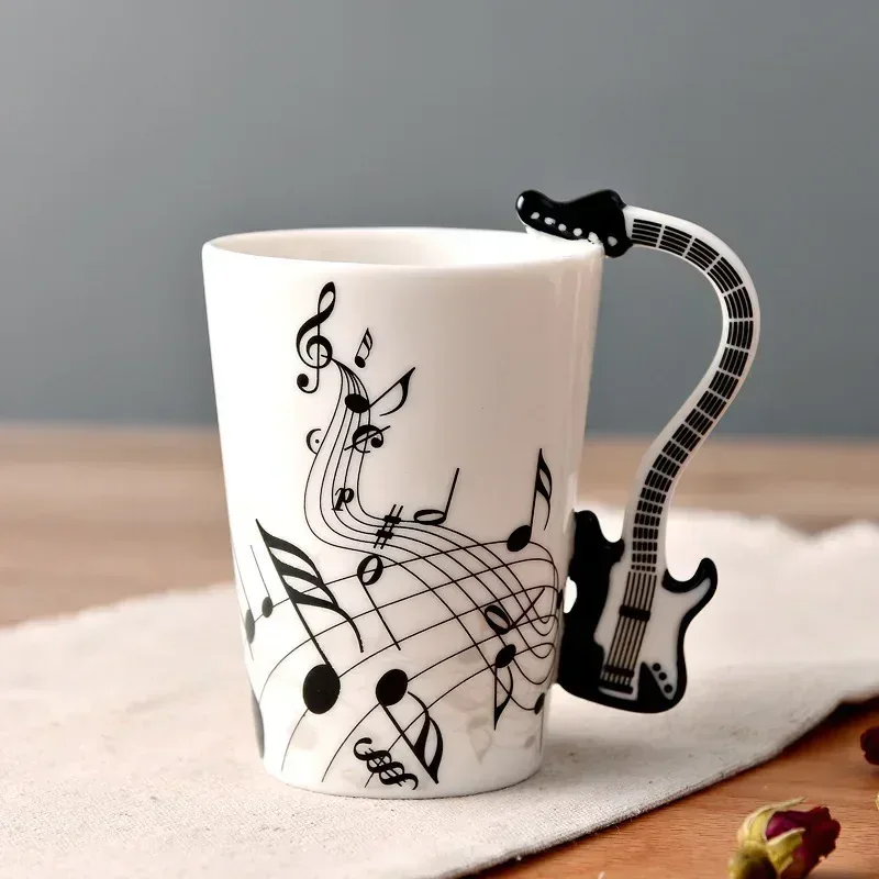 Lemon Tea Coffee - Novelty Music Note Cup Ceramic Guitar
