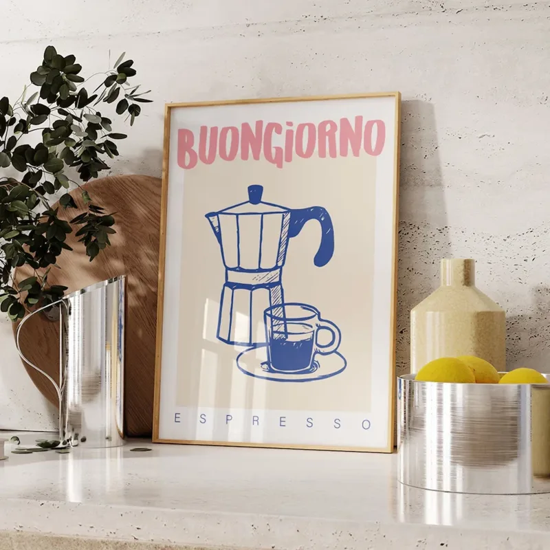 Coffee Tea Poster - Modern Coffee Espresso Wall Art Prints
