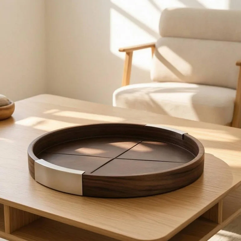 Tea Coffee Set Up - Walnut Wood Tray Minimalist Tray with