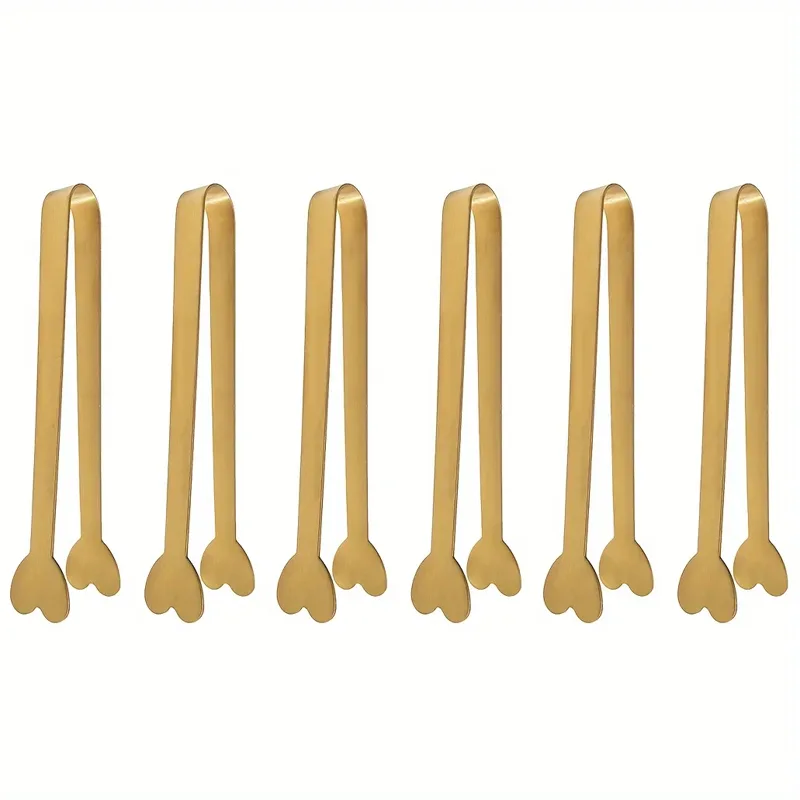 Coffee Tea Sugar Set - Stainless Steel Heart-Shaped Mini Tongs for