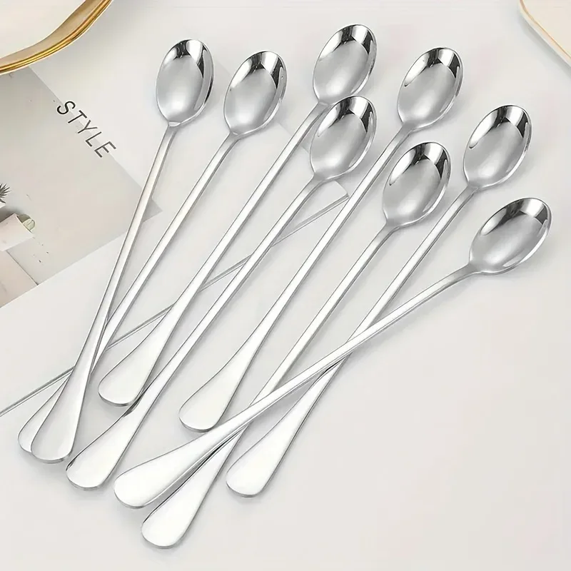 Coffee Tea And Sugar Canister Set - Stainless Steel 1/10pcs Long Handle Spoons