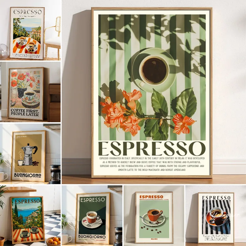Coffee Tea Poster - Italian Espresso Coffee Canvas Print Poster