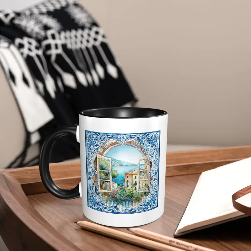 Lemon Tea Coffee - Sicilian Tiles Mediterranean Mosaic Lemons Mug