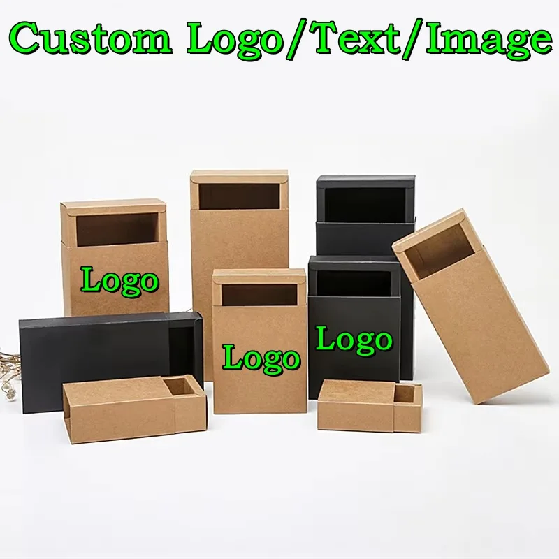 Coffee Tea House - 20PCS 350gsm Drawer Kraft Black Paper