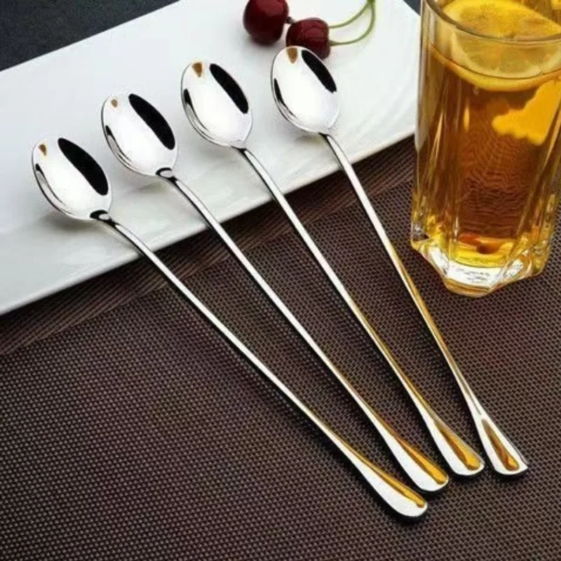 Coffee & Tea Maker Machine - 6PCS 20cm Long-handled spoon, stainless steel