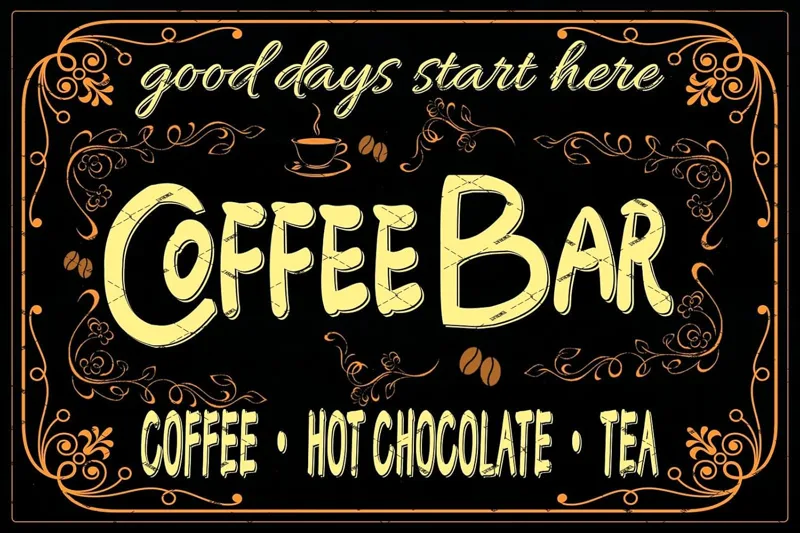 Coffee Tea Poster - EMOHAT Coffee Bar Sign Hot Chocolate