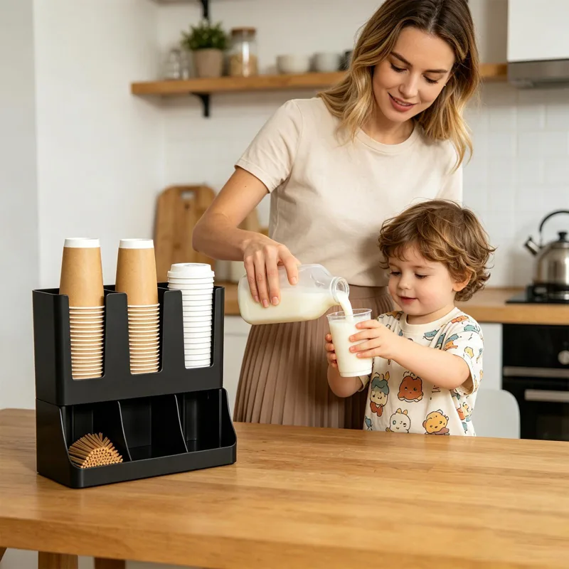 Tea Coffee Set Up - Coffee Station Organizer Wall Mount Large