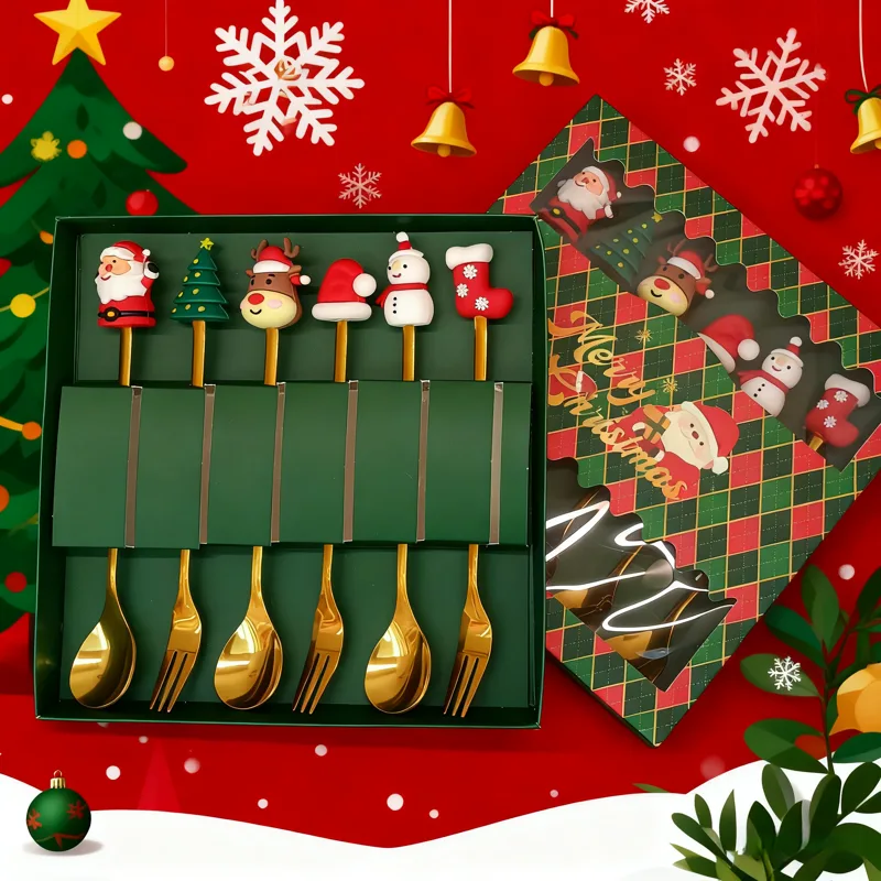 Coffee Tea And Sugar Canister Set - 2/6Pcs Christmas Fork And Spoon Set,Stainless