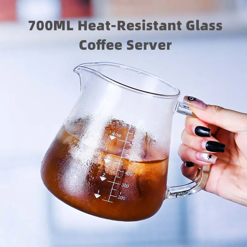 Coffee Tea Set - New High Borosilicate 700ml Glass Pour