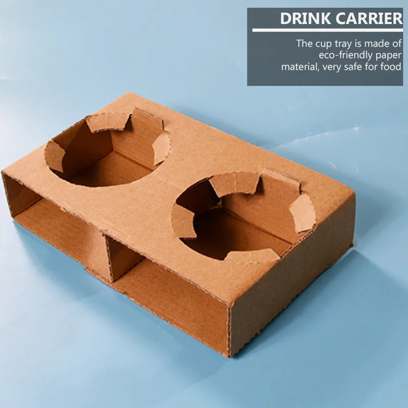 Coffee Tea Holders - 10Pcs Eco-Friendly Biodegradable Paper Drink Carrier