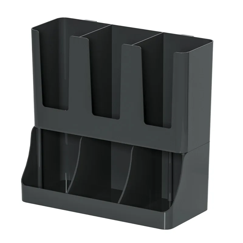 Tea Coffee Set Up - Coffee Station 6-Compartment Countertop Holder Coffee