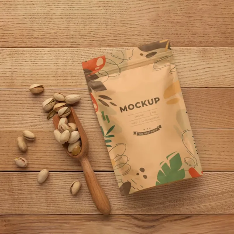 Coffee Tea House - Print Craft paper Zipper Bag Reusable