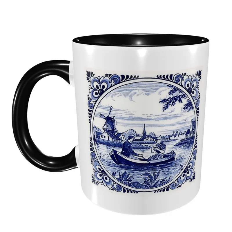 Coffee Tea Friends - Dutch Blue Delft Windmill Church And