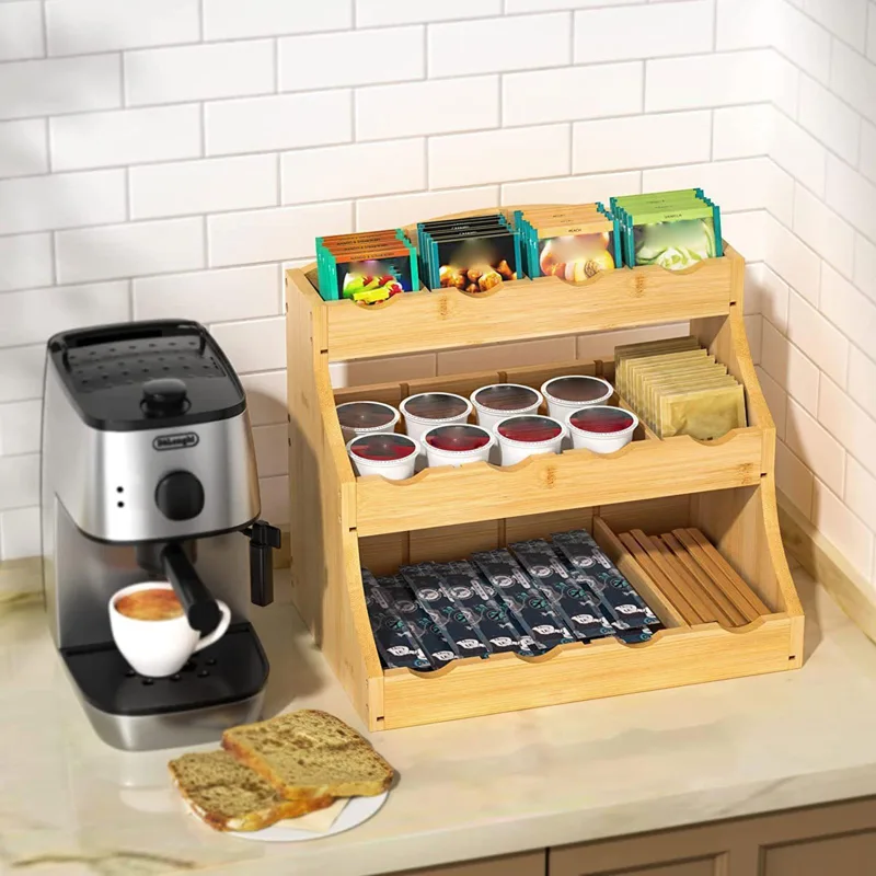 Coffee Tea Break - Tea Bag Organizer Wood Coffee Bar