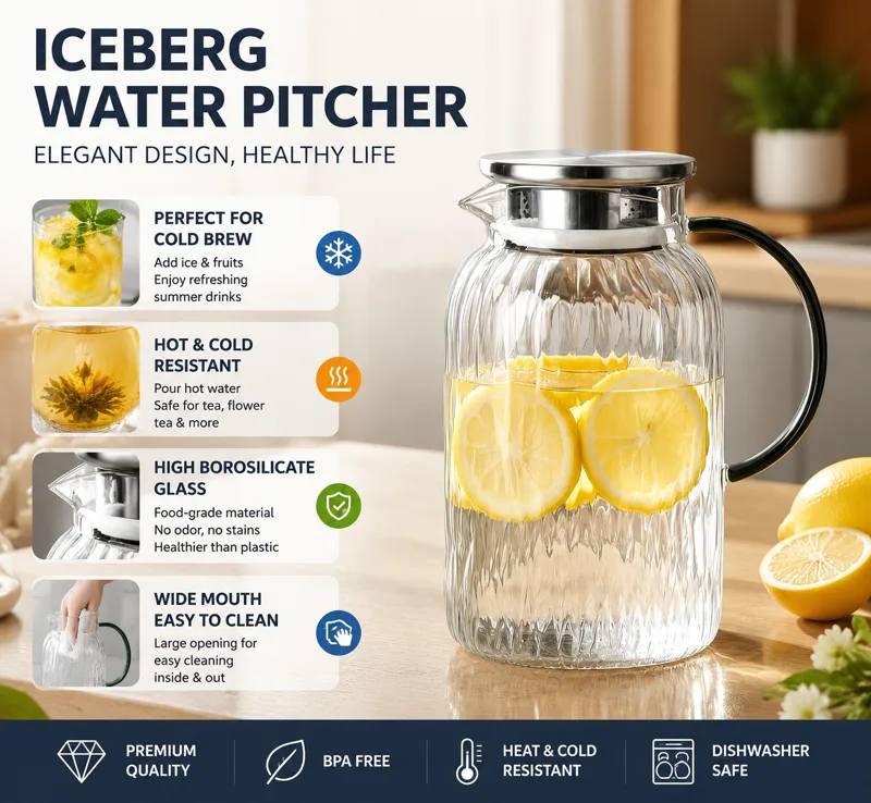 Lemon Tea Coffee - High Borosilicate Glass Pitcher Heat &