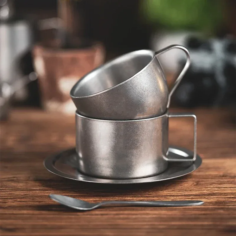 Coffee Tea And Sugar Canister Set - Retro Series Coffee Cup Set Double