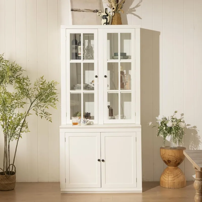 Coffee & Tea Maker Machine - 75 Tall White Glass Door Kitchen