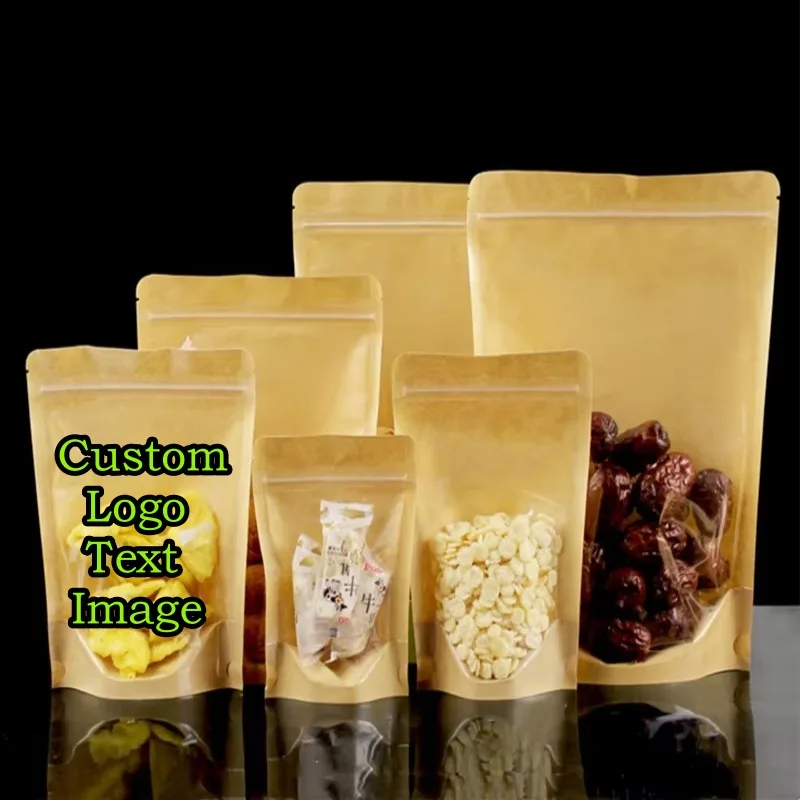 Coffee Tea House - 100PCS Clear Stand-up Kraft Paper Ziplock