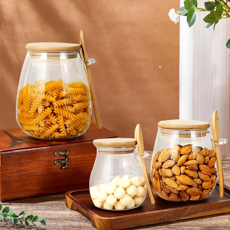 34oz sealed glass jar with spo - Coffee Tea And Sugar Canister Set recension och pris