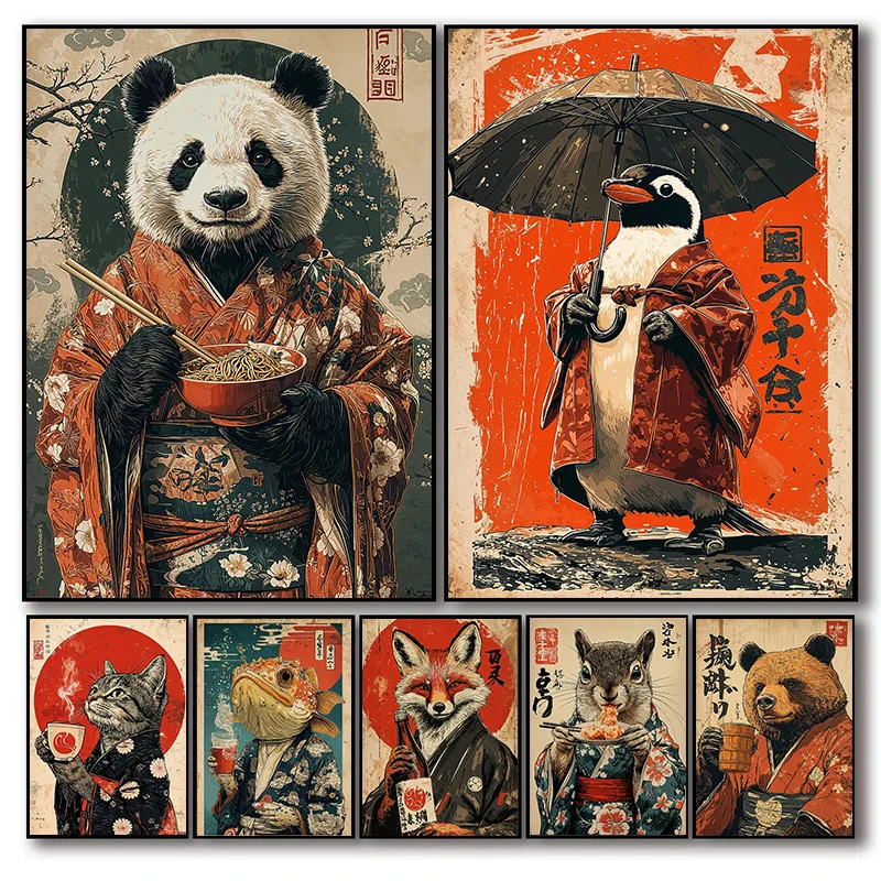 Classic Animals in Kimono with - Coffee Tea Break recension och pris