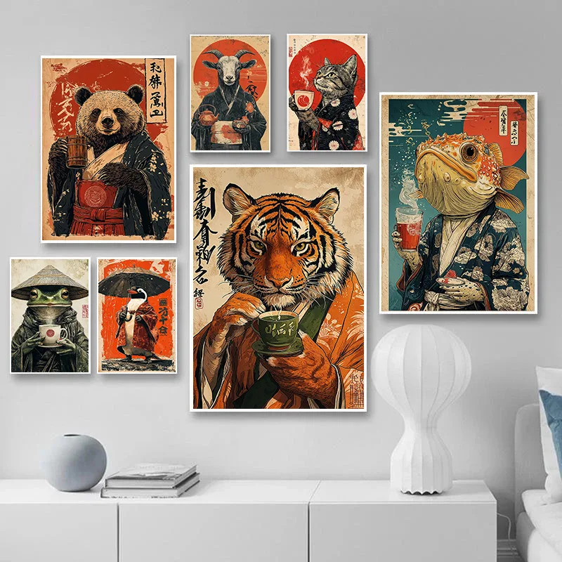 Classic Animals in Kimono with - Coffee Tea Break recension och pris