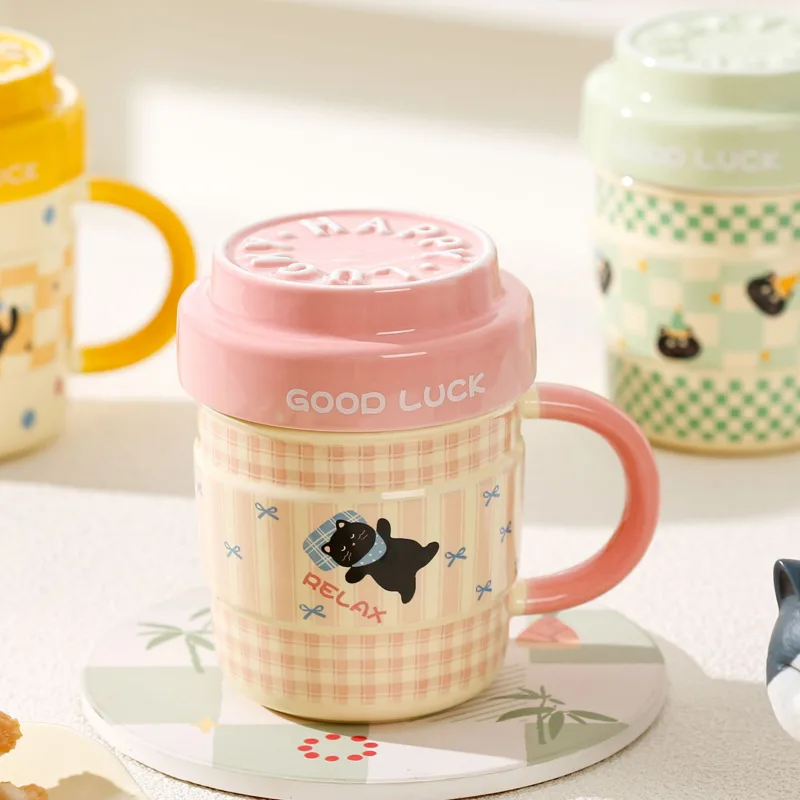 Cartoon Cat Ceramic Mug Cerami - Coffee Tea Friends recension och pris