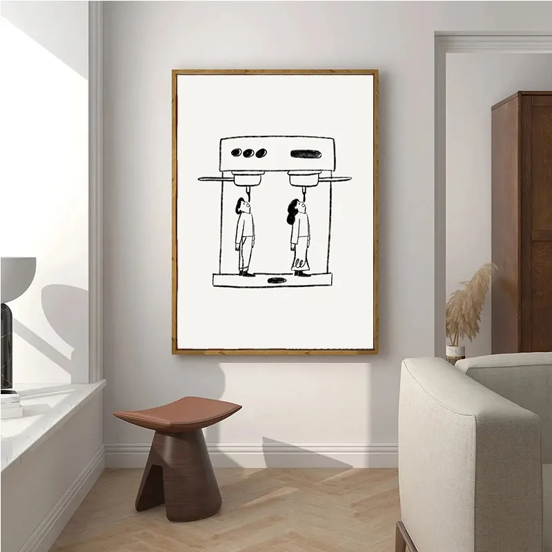 Abstract Line Coffee Drink Wal - Coffee Tea Poster recension och pris