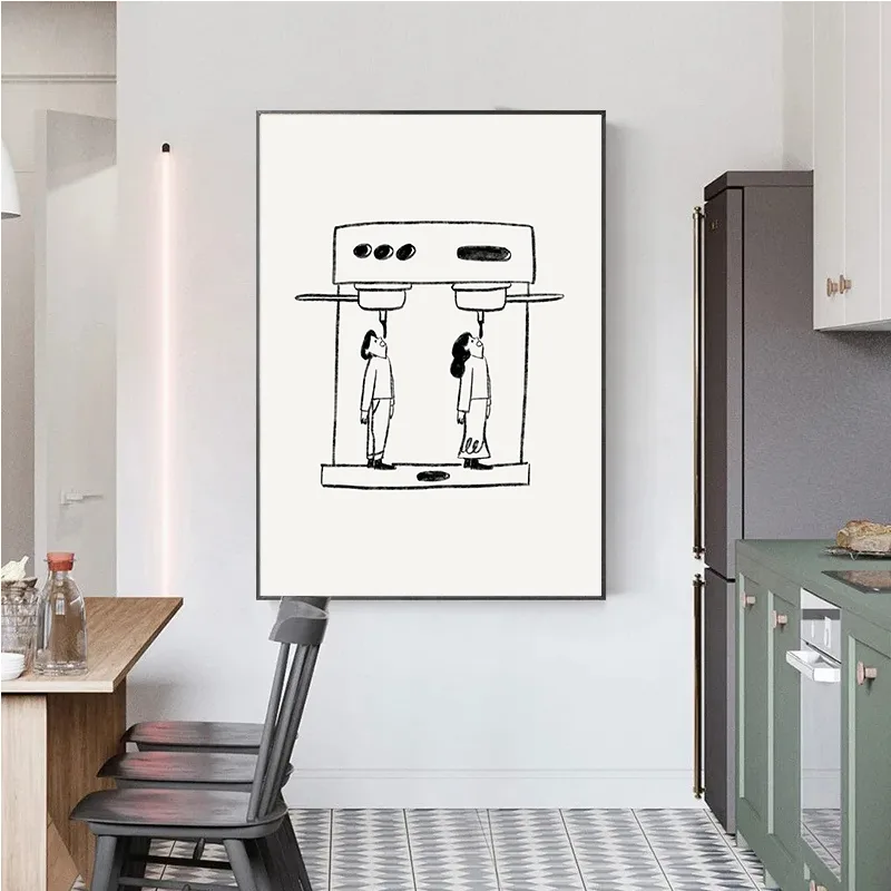 Abstract Line Coffee Drink Wal - Coffee Tea Poster recension och pris