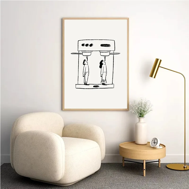 Abstract Line Coffee Drink Wal - Coffee Tea Poster recension och pris