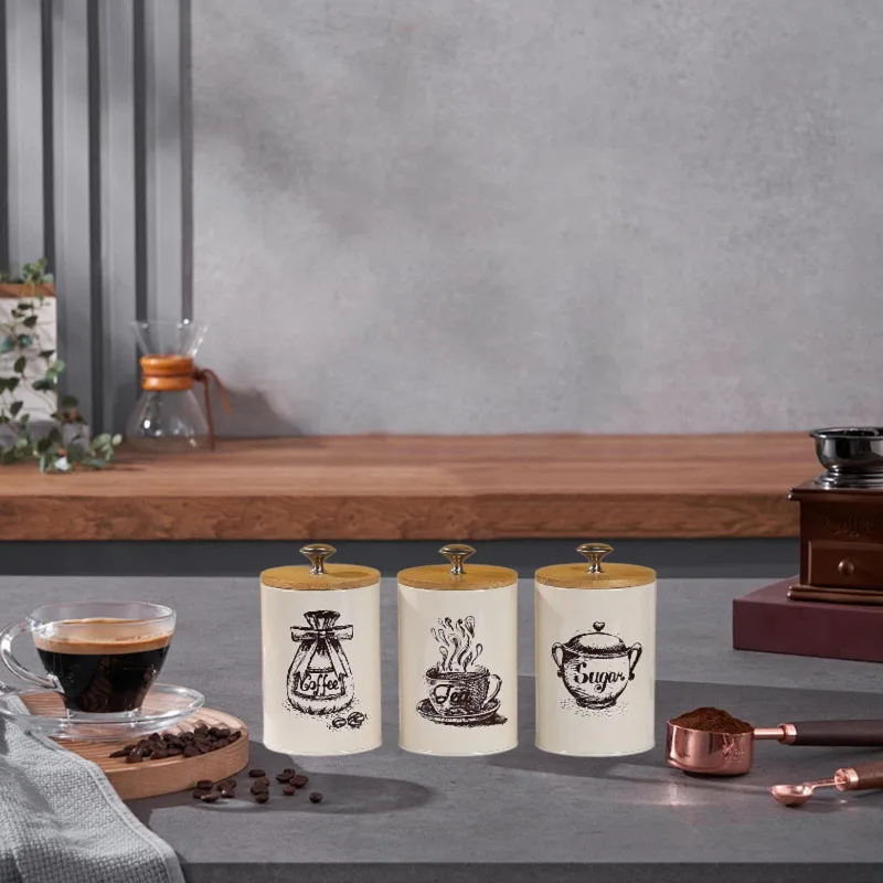 Farmhouse Coffee Tea Sugar Can - Coffee Tea And Sugar Canister Set recension och pris