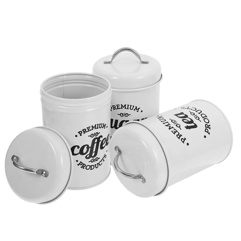 Sealed Iron Canister Set Elega - Coffee Tea And Sugar Canister Set recension och pris