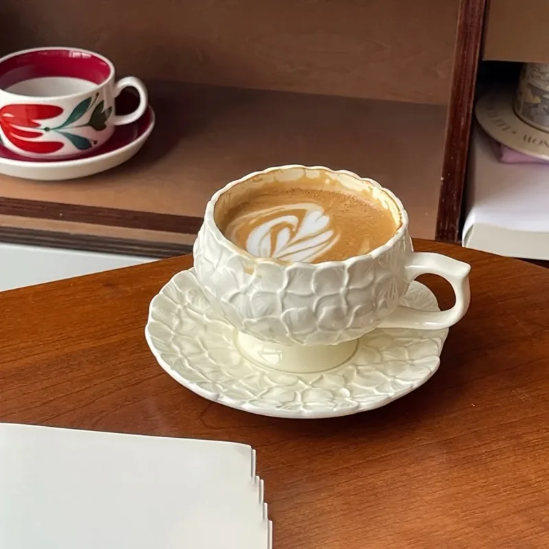 French Cream Relief Coffee Cup - Coffee Tea Set recension och pris