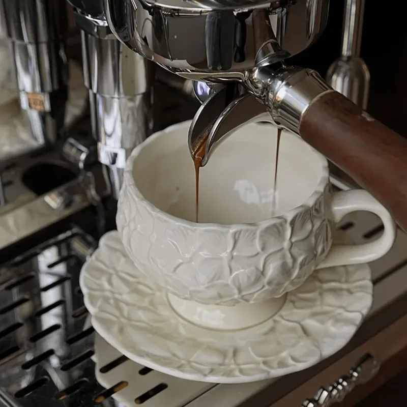 French Cream Relief Coffee Cup - Coffee Tea Set recension och pris