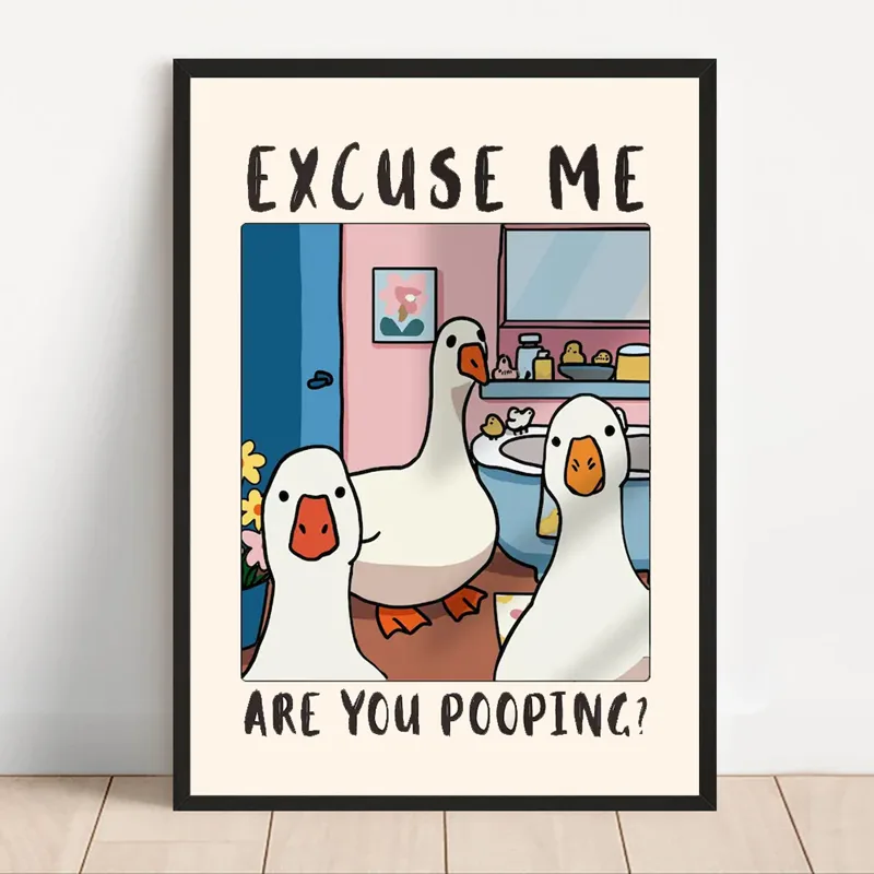 Cute Animals Canvas Printed Po - Coffee Tea Poster recension och pris