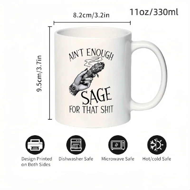 Ceramic Ain T Enough Sage Mug  - Coffee Tea Or recension och pris