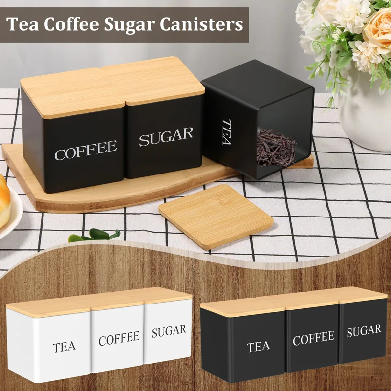 3Pcs Set 500ml Tea Sugar Coffe - Coffee Tea And Sugar Canister Set recension och pris