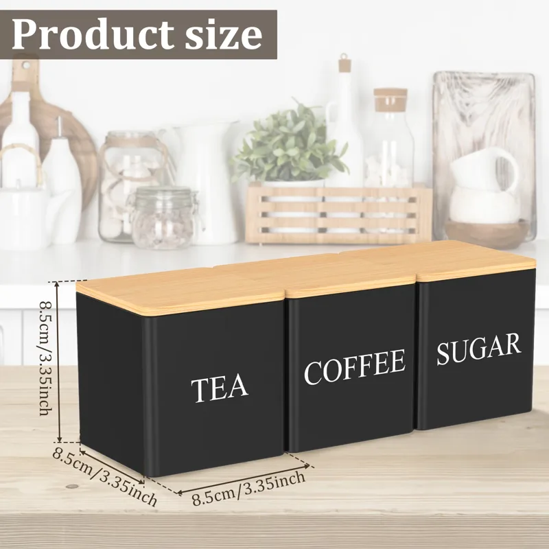 3Pcs Set 500ml Tea Sugar Coffe - Coffee Tea And Sugar Canister Set recension och pris