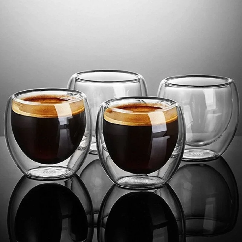 Double Walled Glass Coffee Mug - Coffee Tea Sugar Set recension och pris