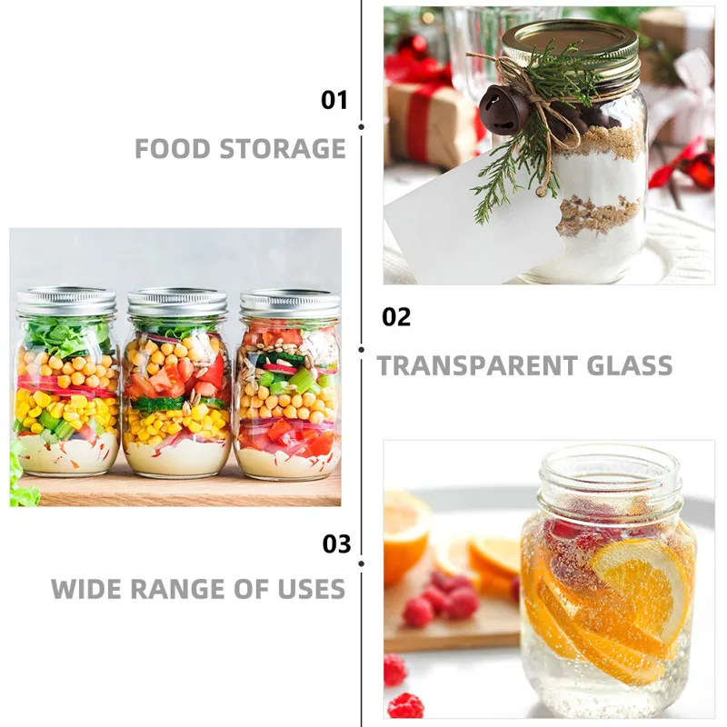6Pcs Transparent Round Glass J - Coffee Tea Jars recension och pris