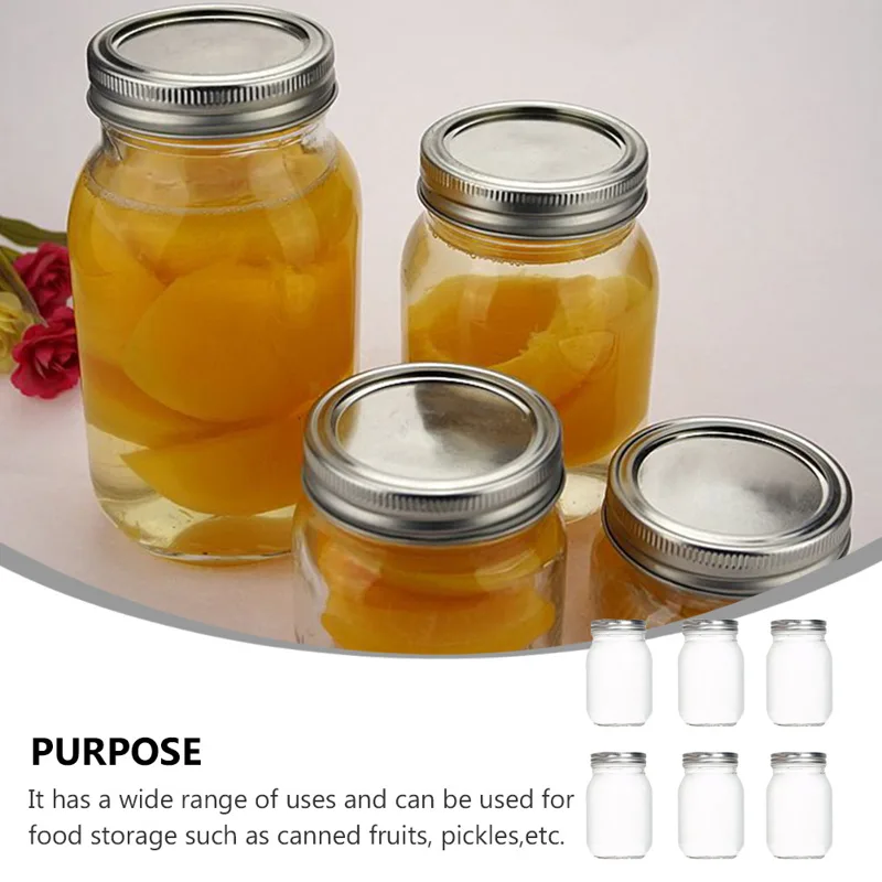 6Pcs Transparent Round Glass J - Coffee Tea Jars recension och pris