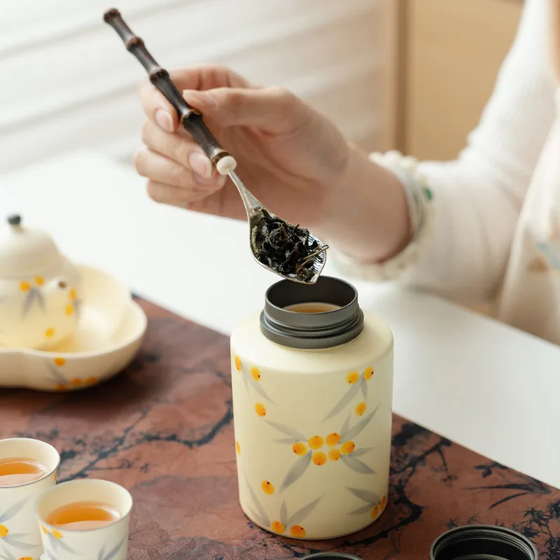 Hand-painted Loquat Pattern Ce - Coffee Tea House recension och pris