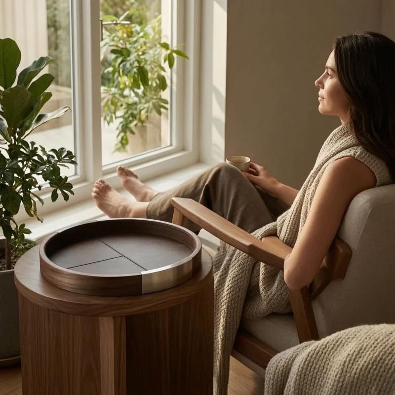 Walnut Wood Tray Minimalist Tr - Tea Coffee Set Up recension och pris