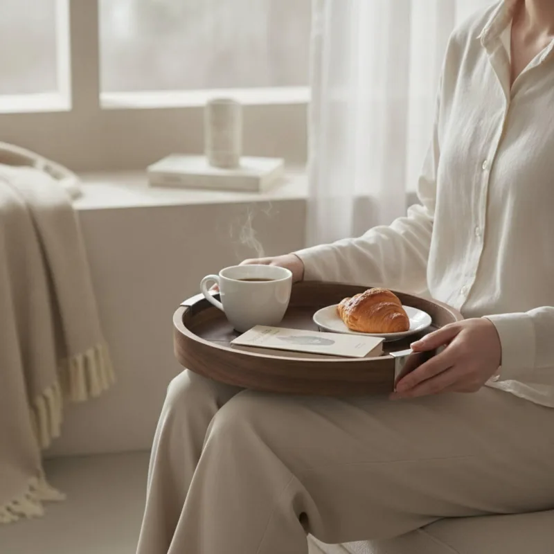 Walnut Wood Tray Minimalist Tr - Tea Coffee Set Up recension och pris
