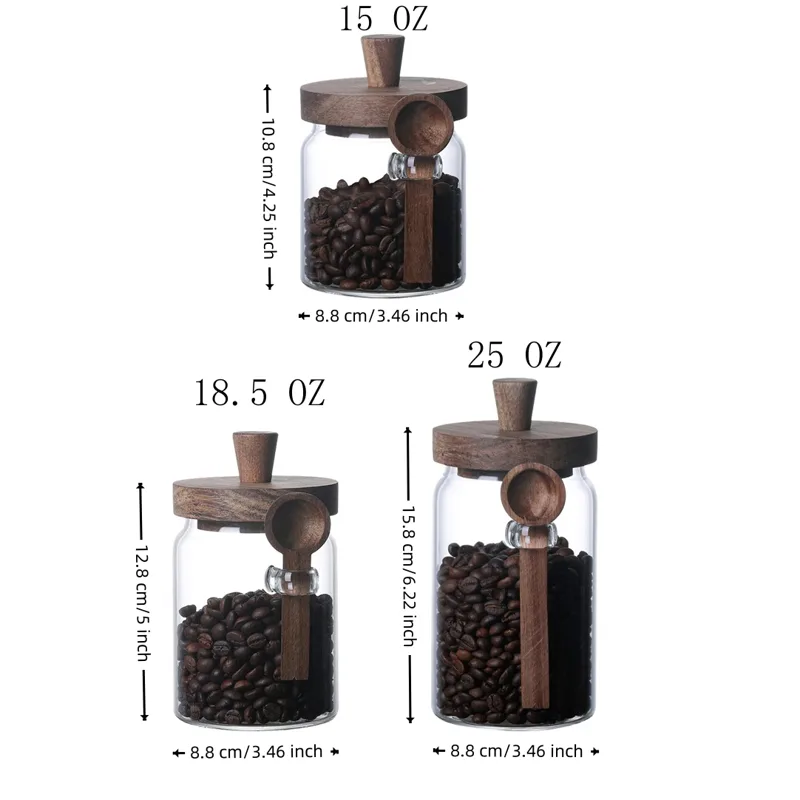 3 Pack High Borosilicate Glass - Coffee Tea Jars recension och pris